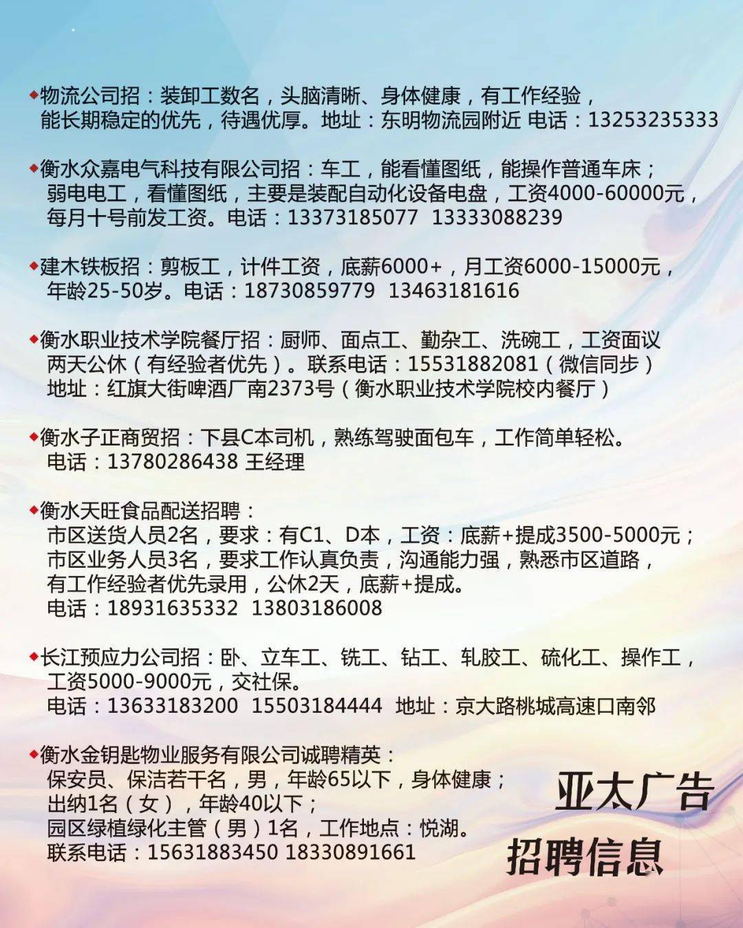 山西省运城市新绛县开发区最新招聘信息汇总